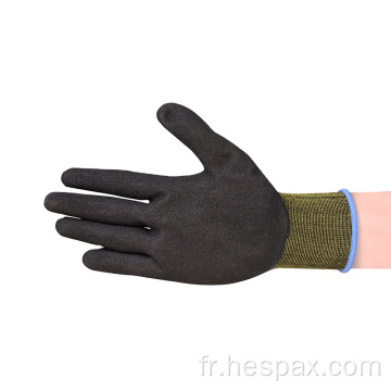 HESPAX CE a approuvé des gants de nitrile sable de calibre 13